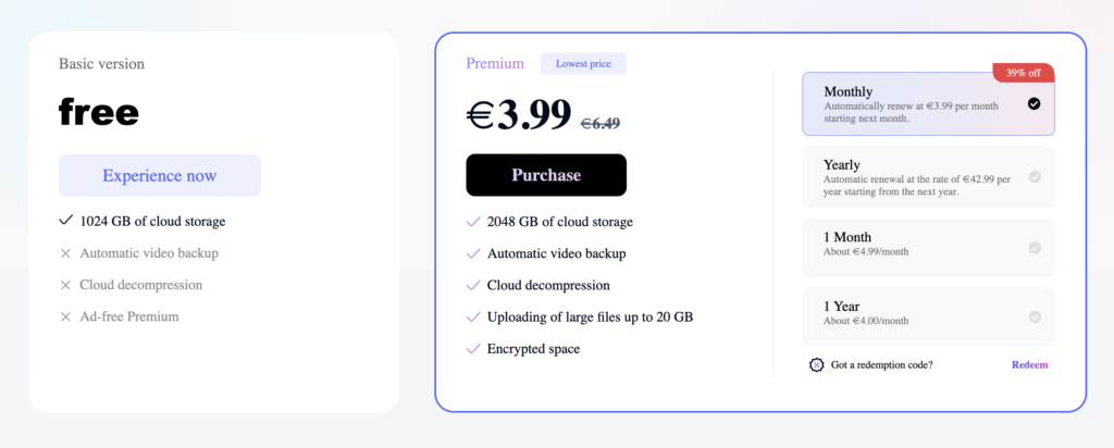 Dropbox vs Terabox -Terabox Pricing