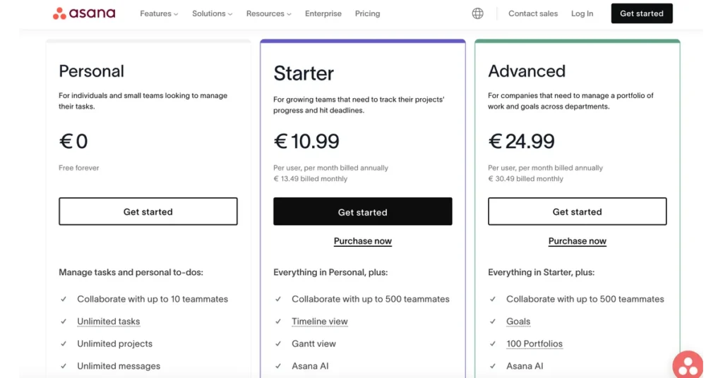 Asana Pricing