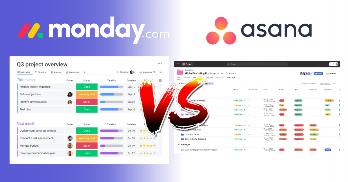 Read more about the article Asana vs Monday: How to Choose the Best Tool for Your Business in 2024